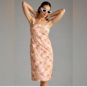 Anthropologie Floral Appliqué Dress - Size 6 - NWT